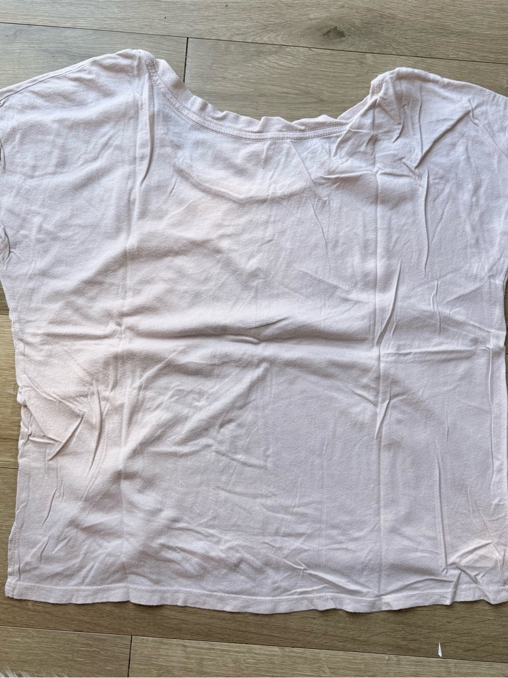 Teeology Graphic Tee with French Light Pink wide off shoulders slouchy relaxed - Picture 5 of 10